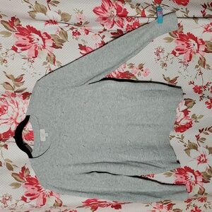LOFT Light Gray Crew Neck Sweater Medium